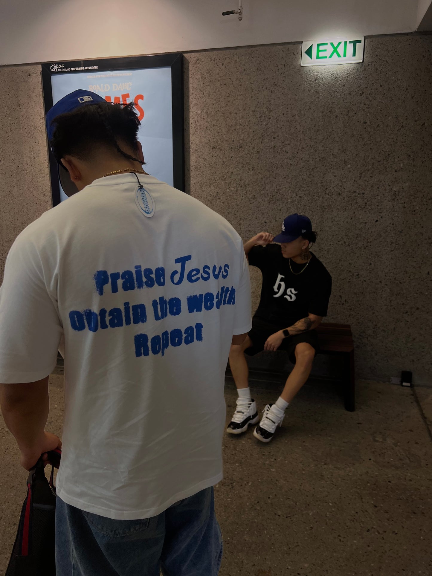 WEALTH AINT MONEY TEE (BLUE AND WHITE)